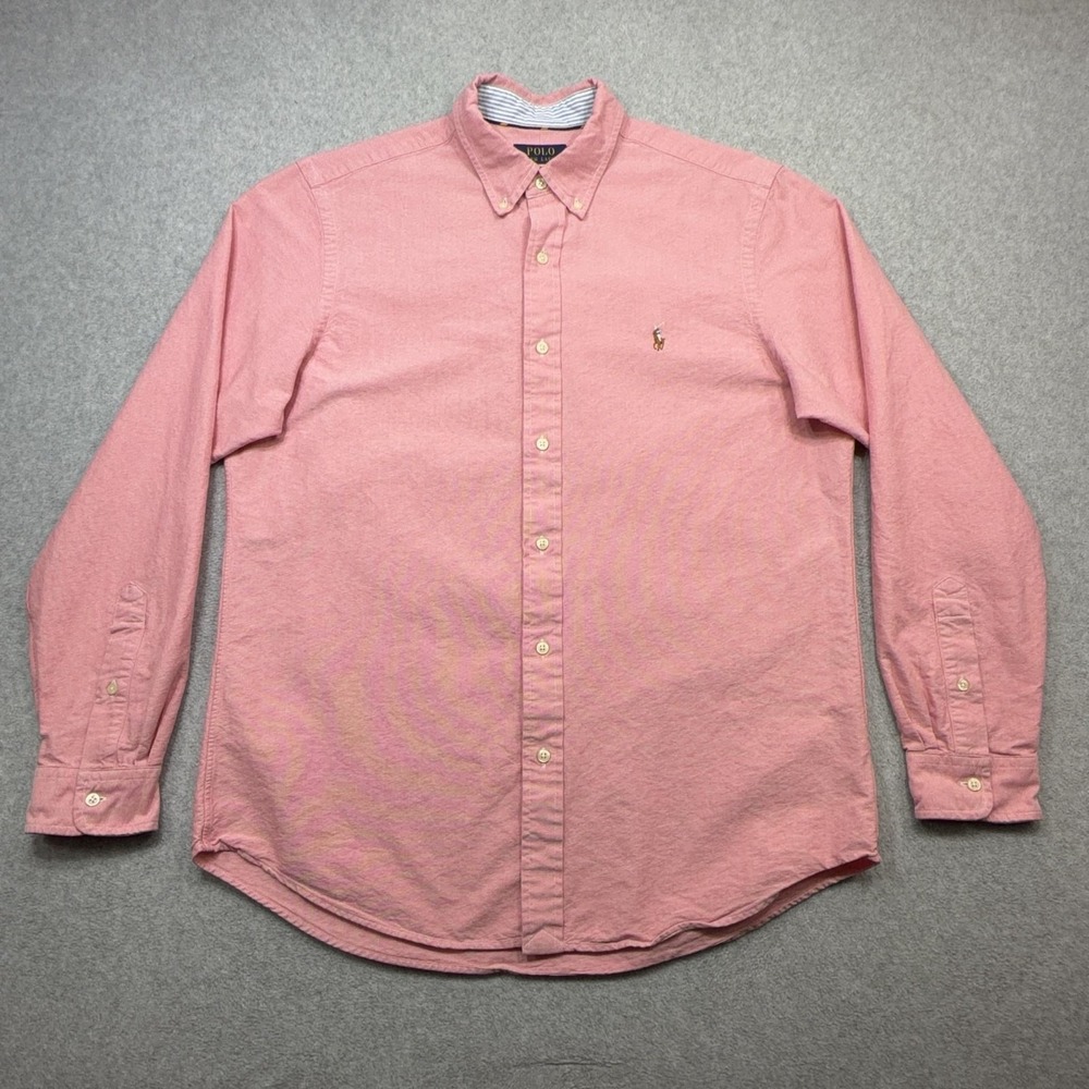 Polo Ralph Lauren Oxford Shirt Mens Large Pink Long Sleeve Button Down